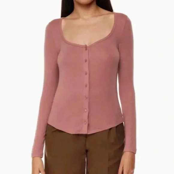 Wilfred Tops - Aritzia Wilfred Free ‘Effie’  Long-sleeve Button Down Cardigan Top Size Small